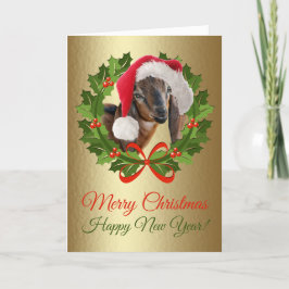God jul Baby Nubian Goat Oljemålning Helgkort