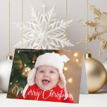 God jul Baby Photo Chic White Calligraphy Helgkort<br><div class="desc">Elegant God jul foto-vikta kort med vackra kursiva skript i vitt. De här moderna vågräna för fotografier i helgdag har en fantastisk typografi och din anpassningsbar över fullt utfall bild i vitt överst. Lägg till en andra söt bild inuti.</div>