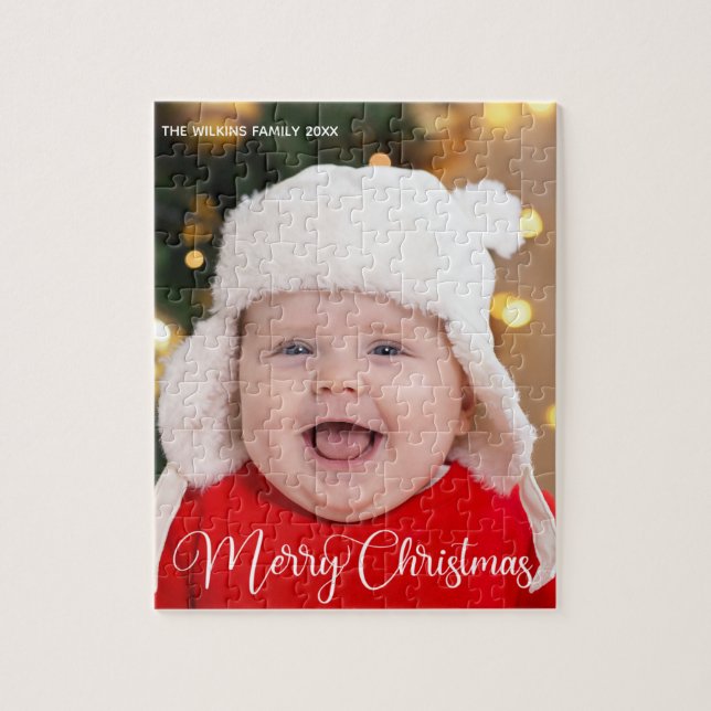 God jul Baby Photo Cute Personlig Gift Pussel (Vertikal)