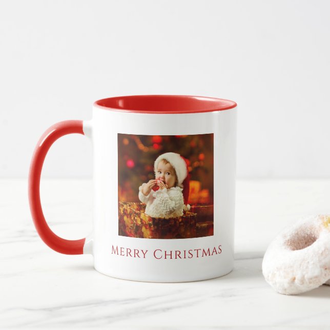 God jul Baby Photo Santa Hat Festive Mugg (Med munk)