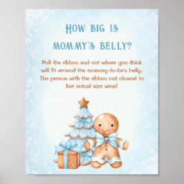 God jul Baby Shower Hur stort är Mamma Belly? Poster