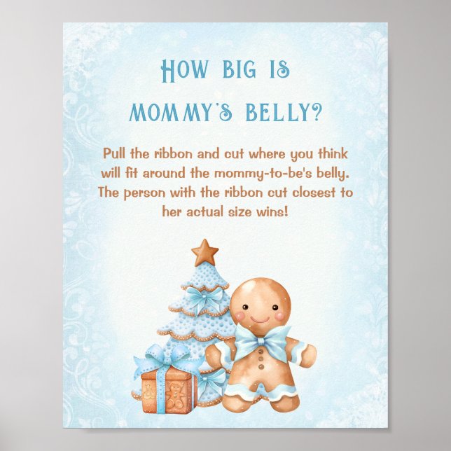 God jul Baby Shower Hur stort är Mamma Belly? Poster (Framsidan)