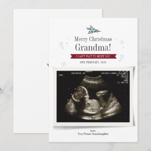 God jul Baby Sonograph Photo Grandma Card Inbjudningar