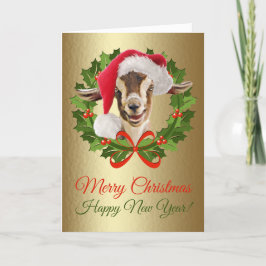 God jul Baby Toggenburg Goat Kid-målning Helgkort
