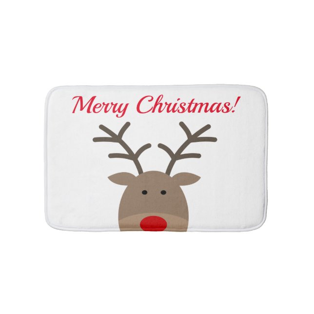 God jul badmat med söt Rudolf rener Badrumsmatta (Framsidan)