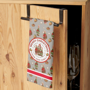 God jul Baking Bunny Family Kitchen Towel Kökshandduk