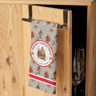 God jul Baking Bunny Family Kitchen Towel Kökshandduk