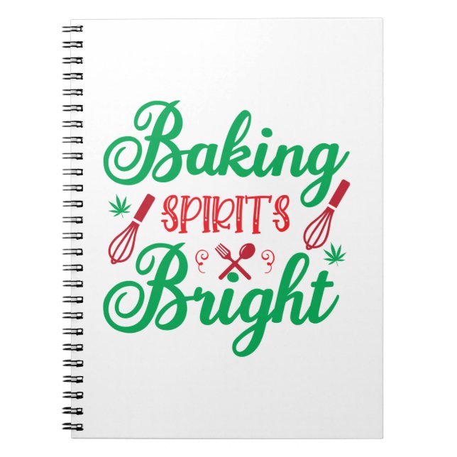 God jul Baking Spirits Bright Anteckningsbok (Framsidan)