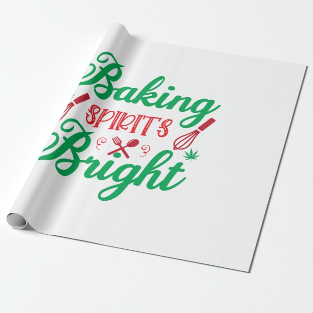 God jul Baking Spirits Bright Presentpapper (Utrullad)