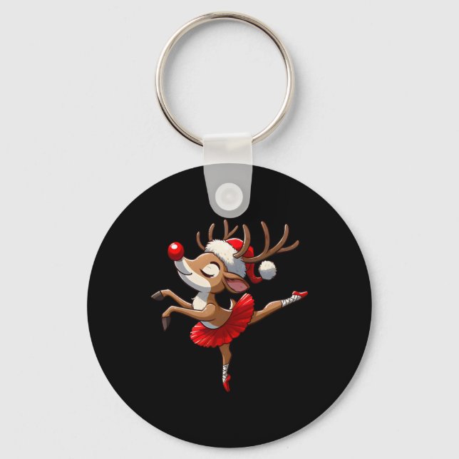 God jul Ballet Reindeer Dancing Ballet Tea Nyckelring (Framsida)