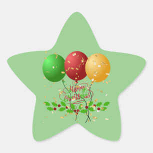 God jul-ballonger stjärnformat klistermärke