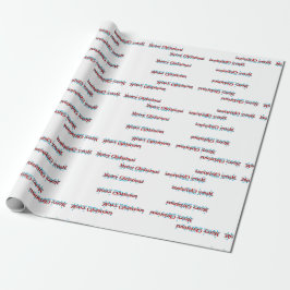 God jul banderoll med snöflingor och röd text presentpapper