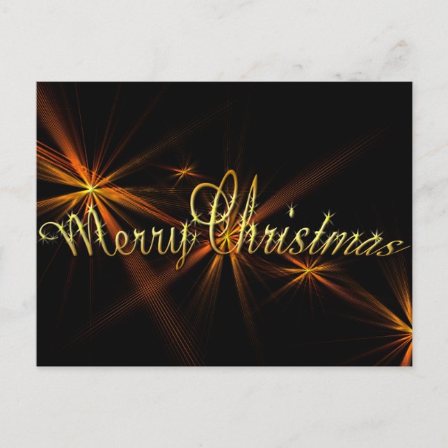 God jul-banderoll på svart - Helgdag Helg Vykort (Framsida)