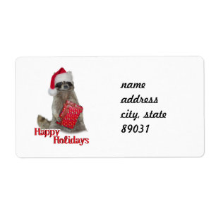 God Jul Bandit Raccoon med nutid Fraktsedel