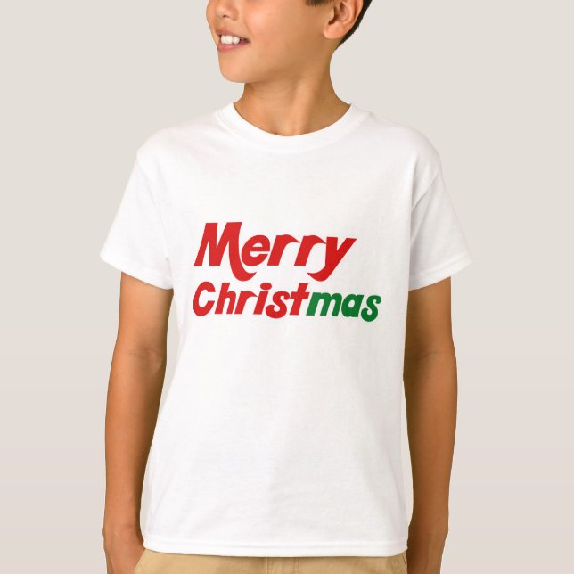 God jul Barn helgdag T Shirt (Framsida)