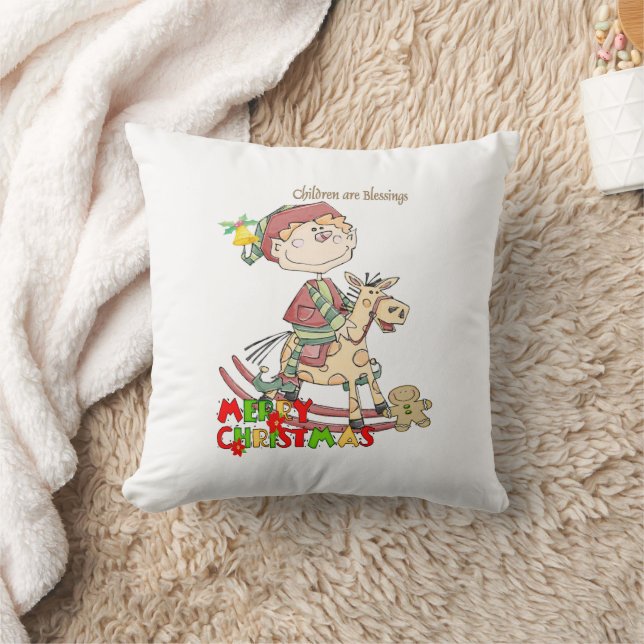 God Jul Barn  Välsignelser Kuddöverdrag Kudde (Filt)