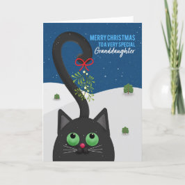 God Jul Barnbarn Katt Med Mistel Helgkort