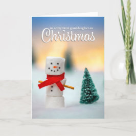 God Jul Barnbarn Marshmallow Snöman Helgkort