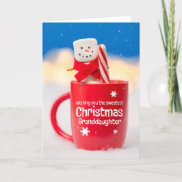 God Jul Barnbarn Söt Snöman Helgkort