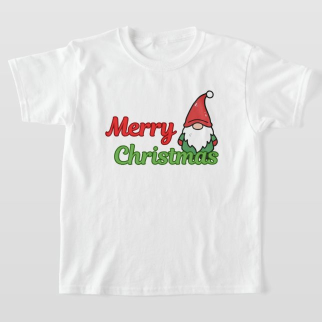 "God Jul" barnsemesterpresent  T Shirt (Laydown)