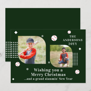 God jul Baseball Sport 2 Fotofamiljen Namn
