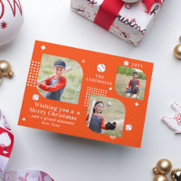 God jul Baseball Sport 3 Fotofamiljen Namn