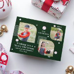 God jul Baseball Sport 3 Fotofamiljen Namn<br><div class="desc">God jul Baseball Sport 3 Photo Family Namn Modern julkort har en fotosamling av tre av dina favoritfoton med texten "Wishing you a God jul... "och ett stort "nyår" i elegant, vitt skript. Anpassa genom att redigera texten i textrutorna. Perfekt till jul att skicka till vänner och familj. PHOTO TIP:...</div>