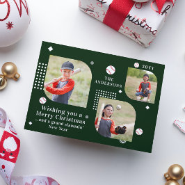 God jul Baseball Sport 3 Fotofamiljen Namn