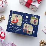 God jul Baseball Sport 3 Fotofamiljen Namn<br><div class="desc">God jul Baseball Sport 3 Photo Family Namn Modern julkort har en fotosamling av tre av dina favoritfoton med texten "Wishing you a God jul... "och ett stort "nyår" i elegant, vitt skript. Anpassa genom att redigera texten i textrutorna. Perfekt till jul att skicka till vänner och familj. PHOTO TIP:...</div>
