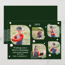God jul Baseball Sport 5 Fotofamiljen Namn