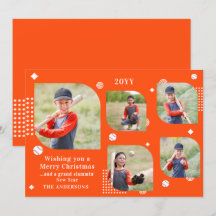 God jul Baseball Sport 5 Fotofamiljen Namn