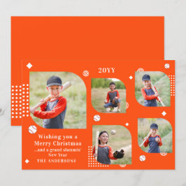 God jul Baseball Sport 5 Fotofamiljen Namn