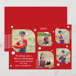 God jul Baseball Sport 5 Fotofamiljen Namn