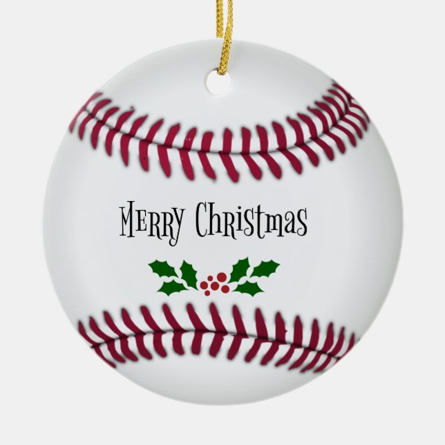 God Jul, Baseboll-tema, Julgransprydnad Keramik (Framsidan)