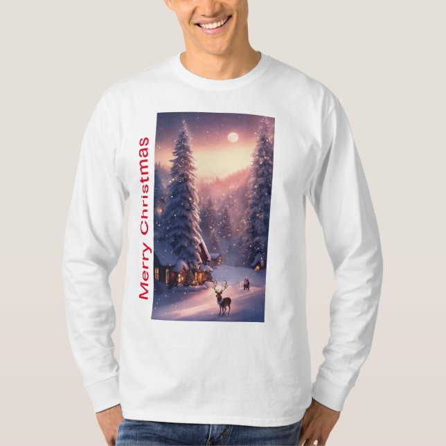 God jul Basic Långärmad T-Shirt (Framsida)