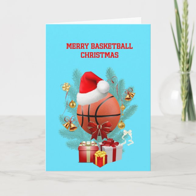 God jul Basketball Helgkort (Framsida)