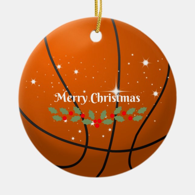 God jul Basketball Julgransprydnad Keramik (Framsidan)
