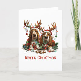 God jul Basset Hound Hundar Helgkort