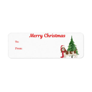 God jul Bassett Hound Labels Gift Returadress Etikett
