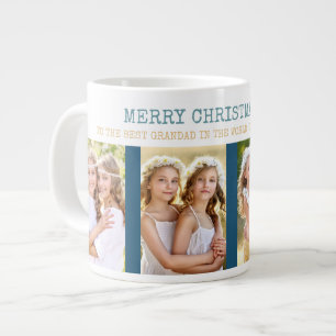 God Jul Bästa Farfar i Världen 4 Foto Jumbo Mugg