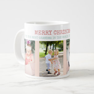 God Jul Bästa Mormor i Världen 4 Foto Jumbo Mugg