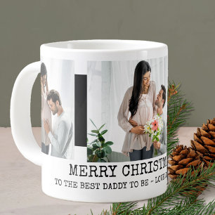 God Jul Bästa Pappa Att Bli 3 Foto Svart Jumbo Mugg