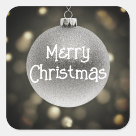 God jul Bauble Fyrkantigt Klistermärke