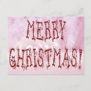 God jul Bauble och Stars Font Helg Vykort