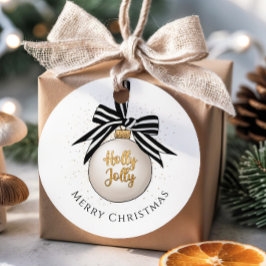 God jul Bauble White Black Gåvor Etiketter