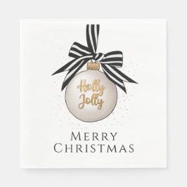 God jul Bauble White Black Pappersservett