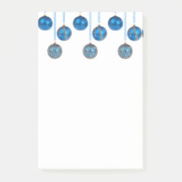 God jul Baubles Blue Guld Ornaments Postit Post-it Block