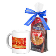 God jul Baubles Red Guld Mugg & Hett Cocoa