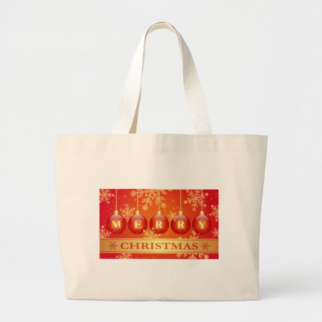 God jul Baubles Red Guld Ornaments Jumbo Tygkasse (Framsidan)