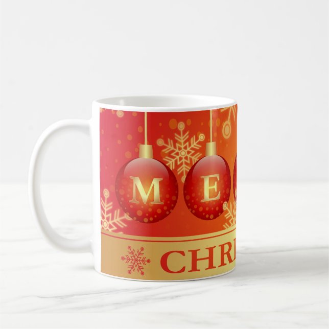 God jul Baubles Red Guld Ornaments Kaffemugg (Vänster)